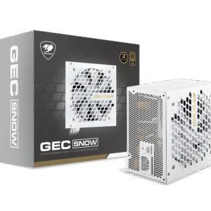 Cougar GEC Snow 750 Gold PSU – High-Efficiency 80Plus 230V EU Power, DC-To-DC Stability, Ultra-Silent 120mm Fan, Single 12V Rail, PCIe 4.0 Support, Full Protections, Non-Modular Co